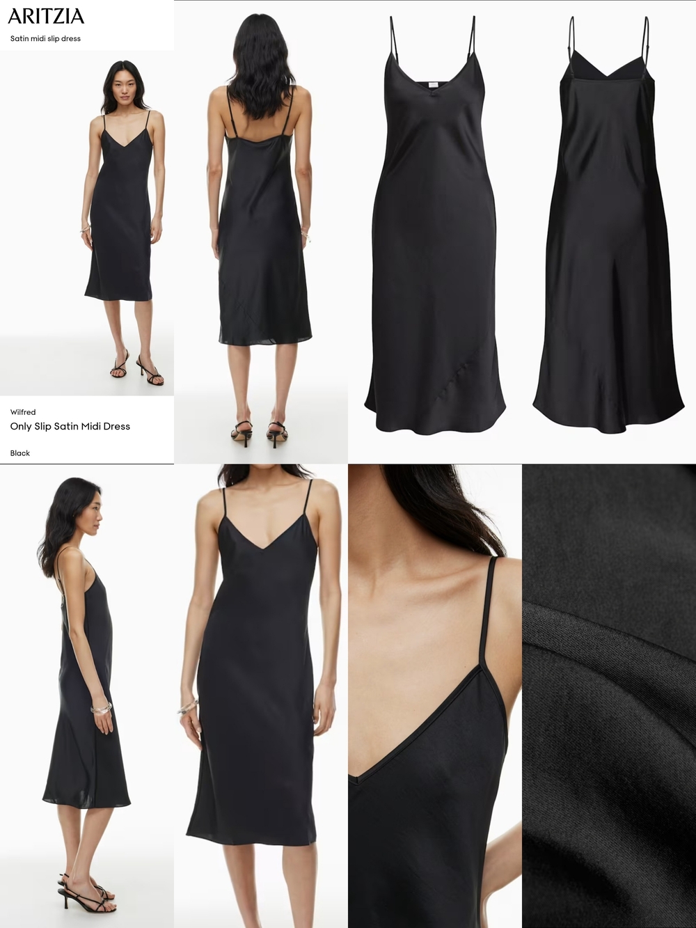 Aritzia Wilfred Admiral Navy Blue Only Slip Dress - Picture 11 of 16